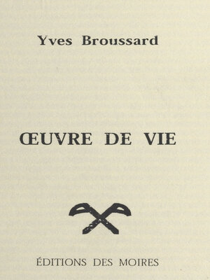 cover image of Œuvre de vie